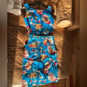 Trashy Diva Geisha top and skirt set, size 6 top and size 8 skirt